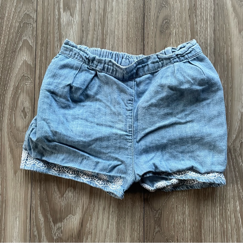 Cute Denim Embroidered Shorts